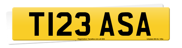 Registration number T123 ASA